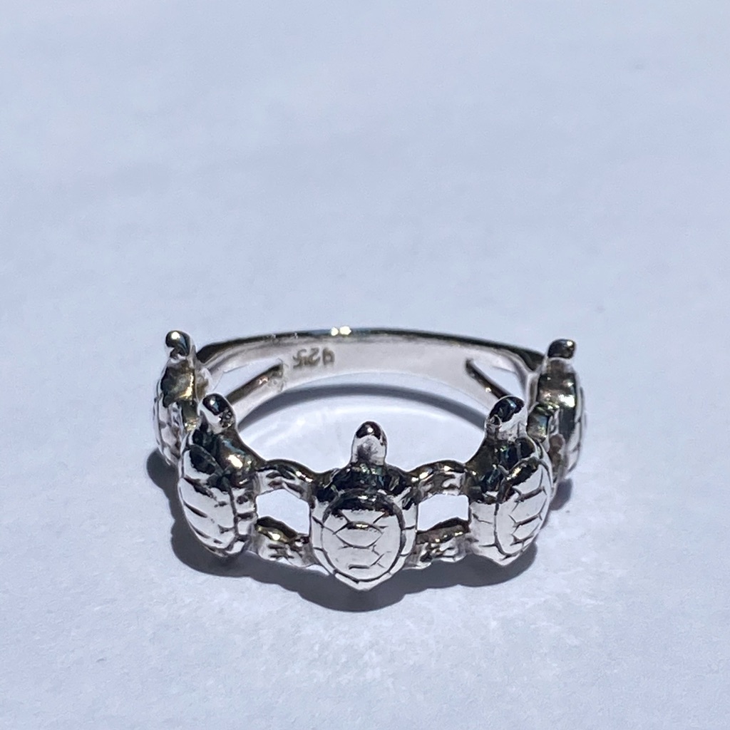 Turtle Time 925 Sterling Silver Turtle Ring 85$